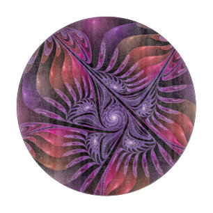 Colourful Fantasy Abstract Trippy Purple Fractal Cutting Board