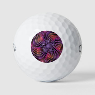 Colourful Fantasy Abstract Trippy Purple Fractal Golf Balls