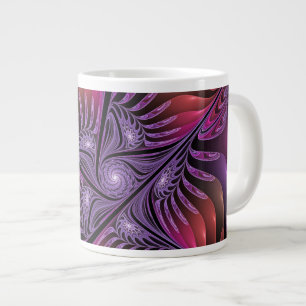 Colourful Fantasy Abstract Trippy Purple Fractal Large Coffee Mug