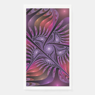 Colourful Fantasy Abstract Trippy Purple Fractal Napkin
