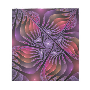 Colourful Fantasy Abstract Trippy Purple Fractal Notepad