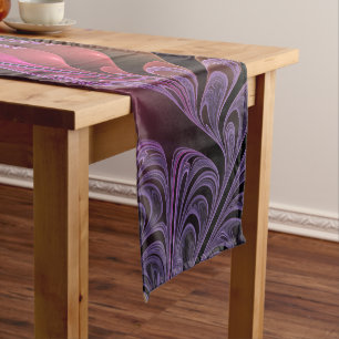 Colourful Fantasy Abstract Trippy Purple Fractal Short Table Runner