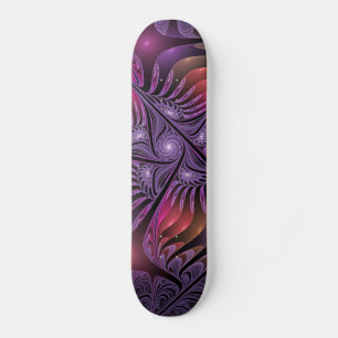 Colourful Fantasy Abstract Trippy Purple Fractal Skateboard