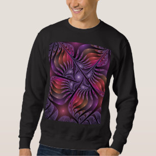 Colourful Fantasy Abstract Trippy Purple Fractal Sweatshirt