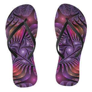 Colourful Fantasy Abstract Trippy Purple Fractal Thongs