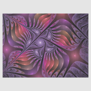 Colourful Fantasy Abstract Trippy Purple Fractal Tissue Paper