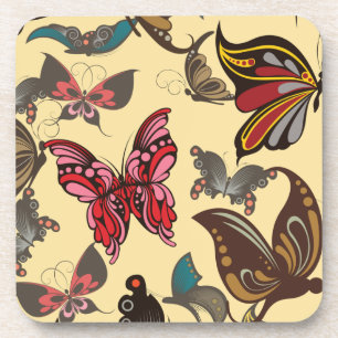 Colourful Fantasy Butterflies Coaster