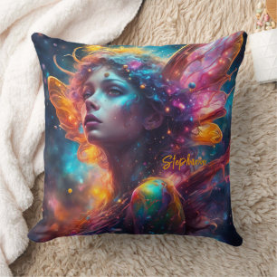 Colourful Fantasy Fairy Cushion
