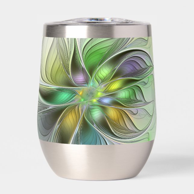 Colourful Fantasy Flower Modern Abstract Fractal (Front)