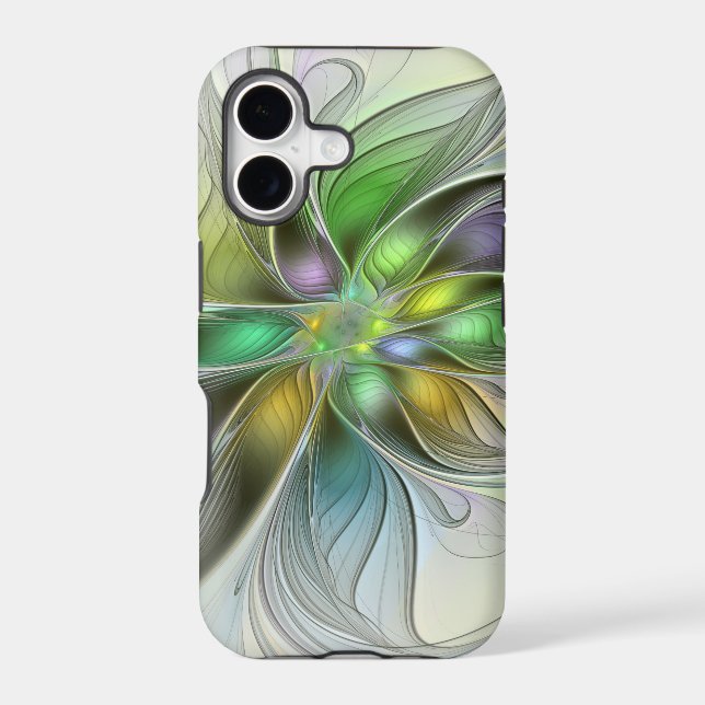 Colourful Fantasy Flower Modern Abstract Fractal (Back)