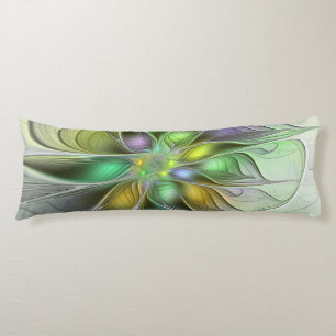 Colourful Fantasy Flower Modern Abstract Fractal Body Cushion