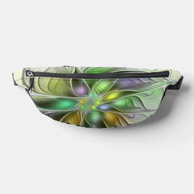 Colourful Fantasy Flower Modern Abstract Fractal Bum Bags (Lay Down)