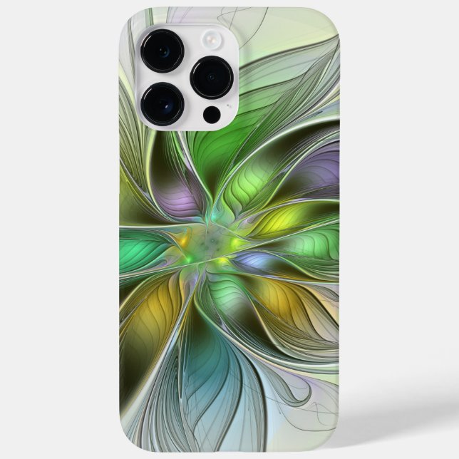 Colourful Fantasy Flower Modern Abstract Fractal Case-Mate iPhone Case (Back)