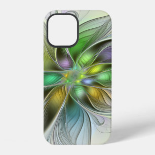 Colourful Fantasy Flower Modern Abstract Fractal iPhone 12 Case