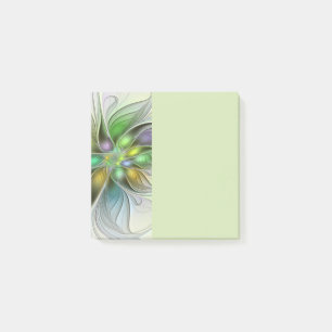 Colourful Fantasy Flower Modern Abstract Fractal Post-it Notes