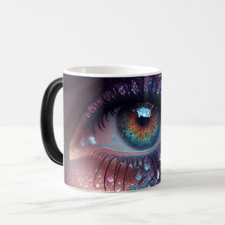 Colourful Fantasy Glitter Eye Closeup Morphing Magic Mug
