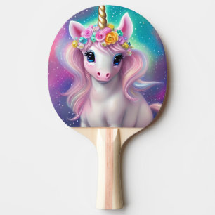 Colourful Fantasy Kawaii Unicorn  Ping Pong Paddle