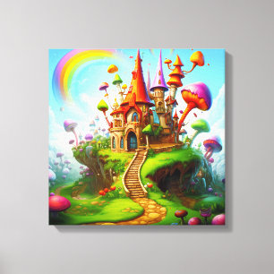 Colourful fantasy land canvas print