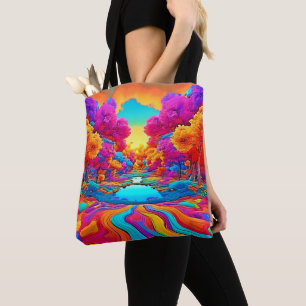 Colourful Fantasy Landscape Tote Bag