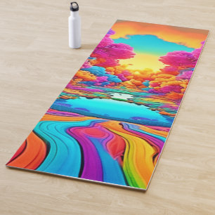 Colourful Fantasy Landscape Yoga Mat