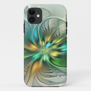 Colourful Fantasy Modern Abstract Flower Fractal iPhone 11 Case