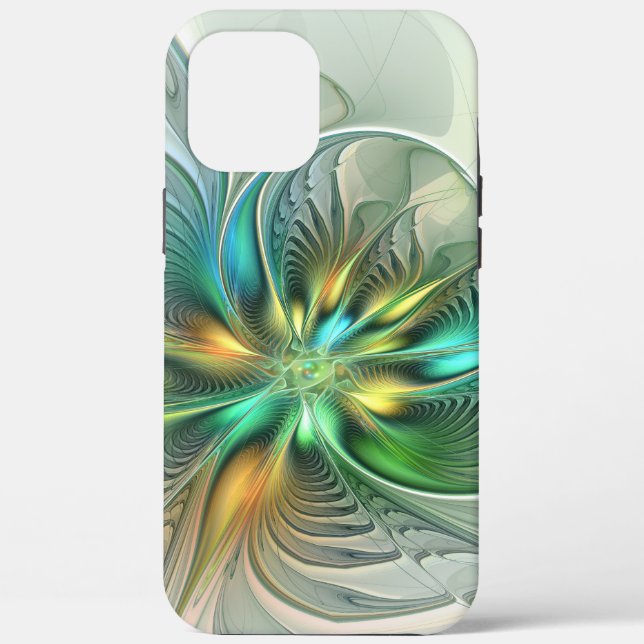 Colourful Fantasy Modern Abstract Flower Fractal Case-Mate iPhone Case (Back)