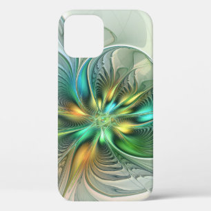 Colourful Fantasy Modern Abstract Flower Fractal iPhone 12 Case