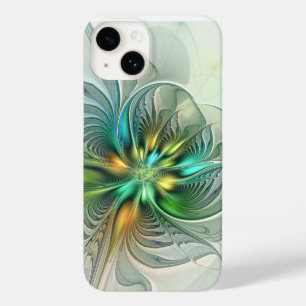 Colourful Fantasy Modern Abstract Flower Fractal Case-Mate iPhone 14 Case