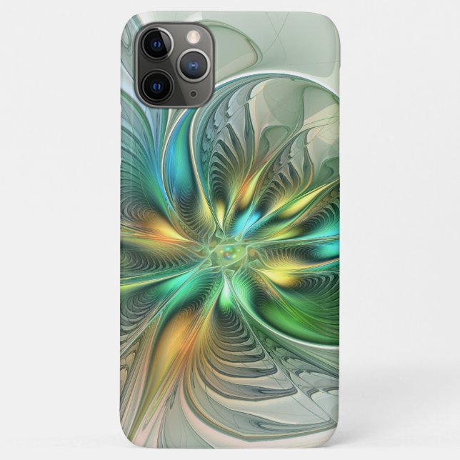 Colourful Fantasy Modern Abstract Flower Fractal Case-Mate iPhone Case (Back)