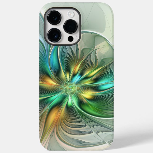 Colourful Fantasy Modern Abstract Flower Fractal Case-Mate iPhone Case (Back)
