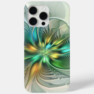 Colourful Fantasy Modern Abstract Flower Fractal iPhone 15 Pro Max Case