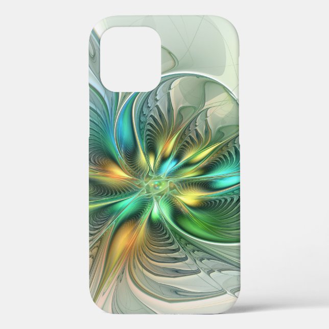 Colourful Fantasy Modern Abstract Flower Fractal Case-Mate iPhone Case (Back)