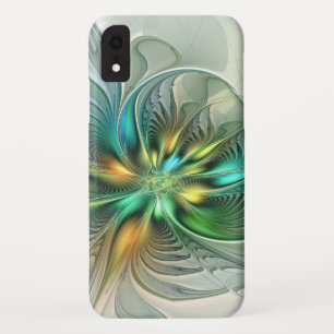 Colourful Fantasy Modern Abstract Flower Fractal iPhone XR Case