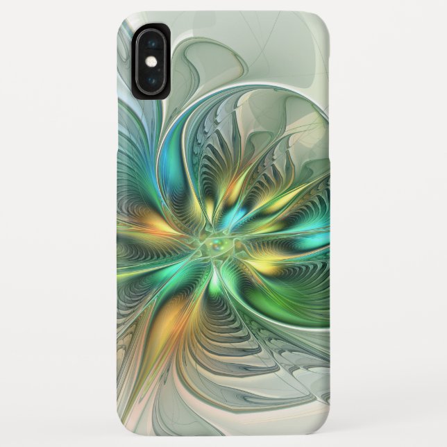 Colourful Fantasy Modern Abstract Flower Fractal Case-Mate iPhone Case (Back)
