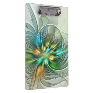 Colourful Fantasy Modern Abstract Flower Fractal Clipboard