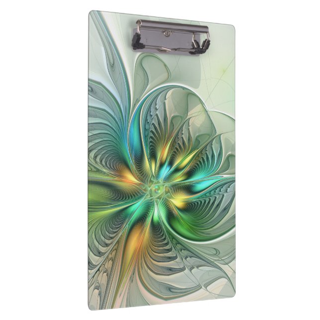 Colourful Fantasy Modern Abstract Flower Fractal Clipboard (Right)