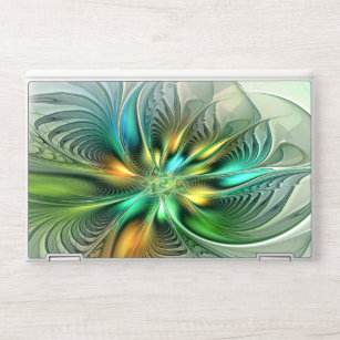 Colourful Fantasy Modern Abstract Flower Fractal HP Laptop Skin