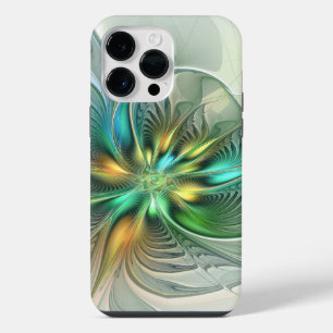 Colourful Fantasy Modern Abstract Flower Fractal iPhone 14 Pro Max Case