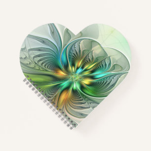 Colourful Fantasy Modern Abstract Flower Fractal Notebook