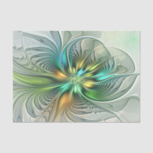 Colourful Fantasy Modern Abstract Flower Fractal Tissue Paper