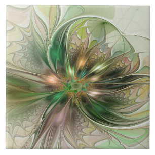 Colourful Fantasy Modern Abstract Fractal Ceramic Tile