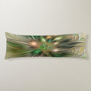 Colourful Fantasy Modern Abstract Fractal Flower Body Cushion