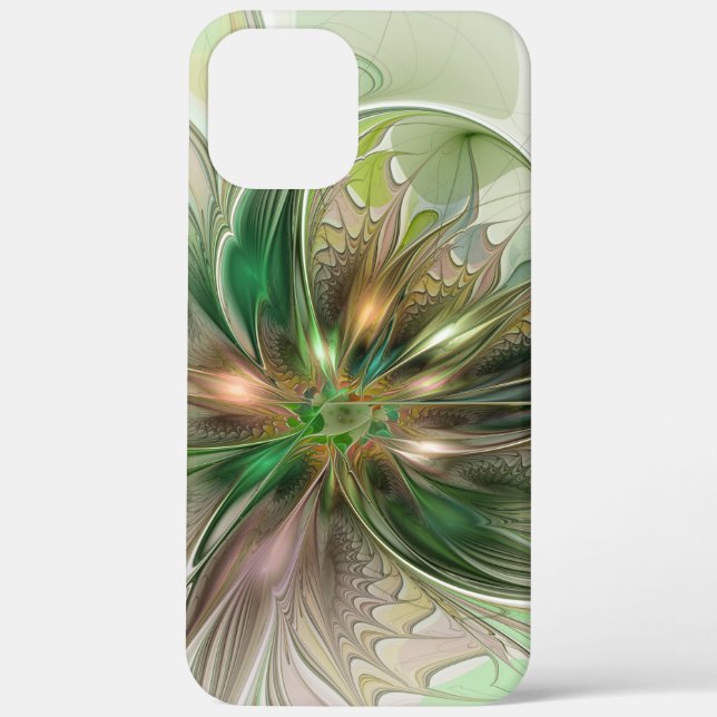 Colourful Fantasy Modern Abstract Fractal Flower Case-Mate iPhone Case (Back)