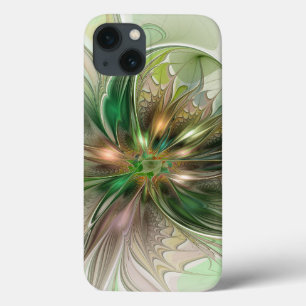 Colourful Fantasy Modern Abstract Fractal Flower iPhone 13 Case