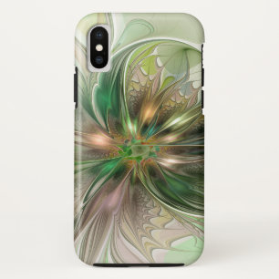Colourful Fantasy Modern Abstract Fractal Flower iPhone X Case