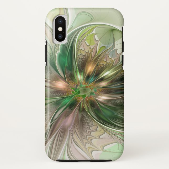 Colourful Fantasy Modern Abstract Fractal Flower Case-Mate iPhone Case (Back)