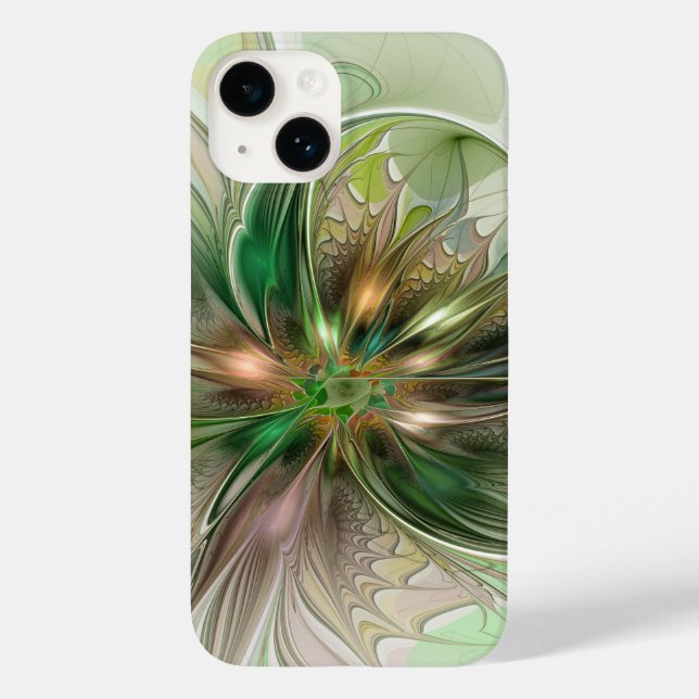 Colourful Fantasy Modern Abstract Fractal Flower Case-Mate iPhone Case (Back)