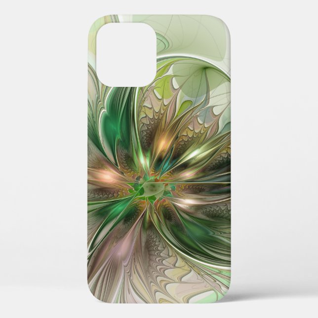 Colourful Fantasy Modern Abstract Fractal Flower Case-Mate iPhone Case (Back)