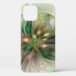 Colourful Fantasy Modern Abstract Fractal Flower iPhone 12 Case
