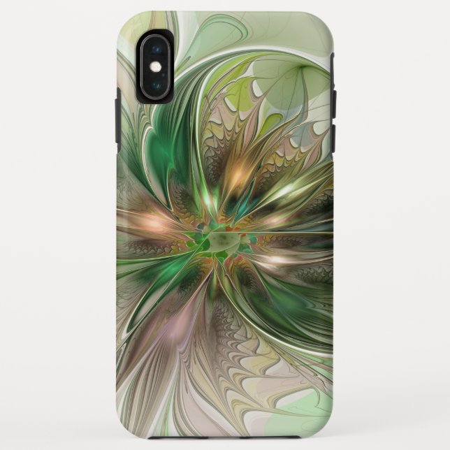 Colourful Fantasy Modern Abstract Fractal Flower Case-Mate iPhone Case (Back)